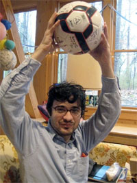 Niko holding the official game ball!